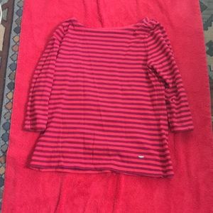 Banana Republic Striped 3/4 Sleeve Shirt